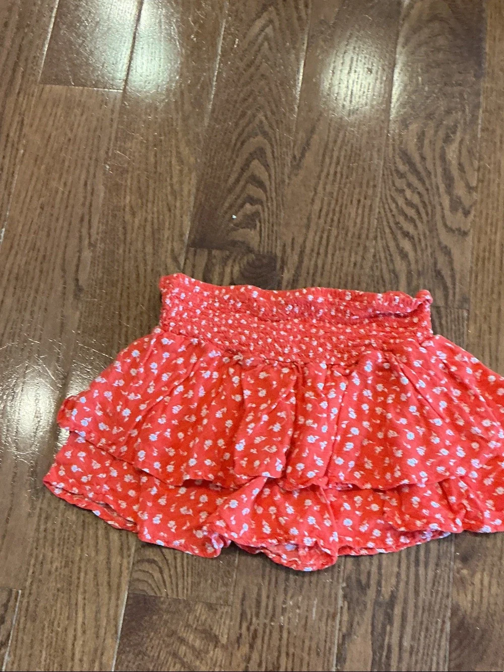 art class Red Floral Tiered Skort